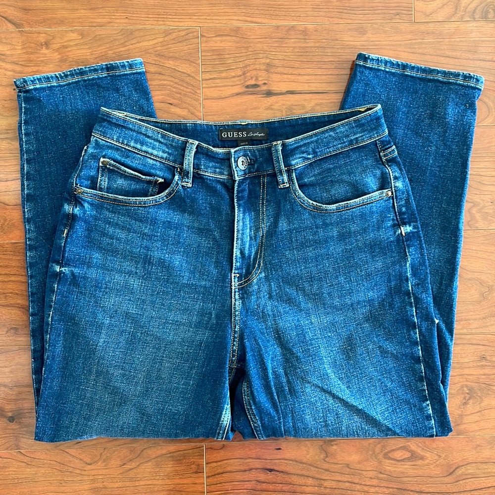 COPY - GUESS Jacqueline Relaxed Fit Wide Leg Medium Wash Mid Rise Jeans